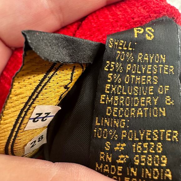 Vintage Julia Kim Red Black Gold Tapestry Patchwork Jacket Sz PS - Picture 7 of 7